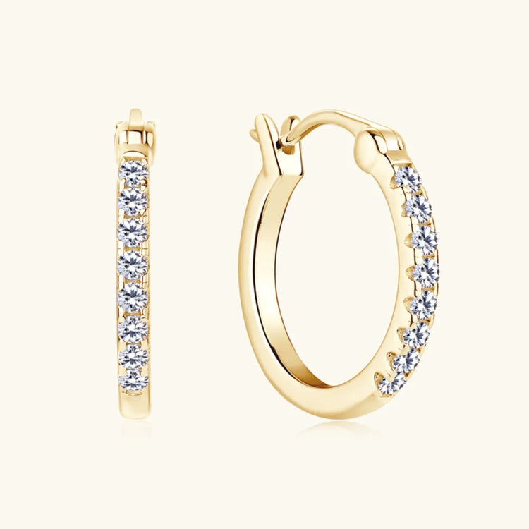 Moissanite Sterling Silver Huggie Earring – 19 mm, Single