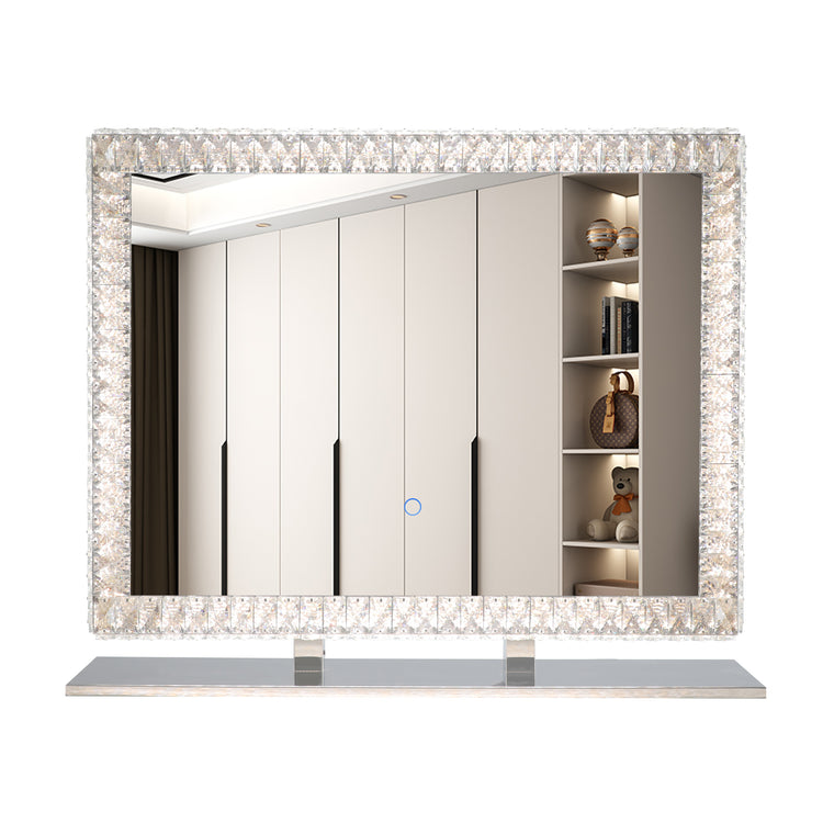 Crystal LED Makeup Mirror with Dimmable Lighting