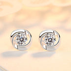 925 Silver Rose Petal Earrings