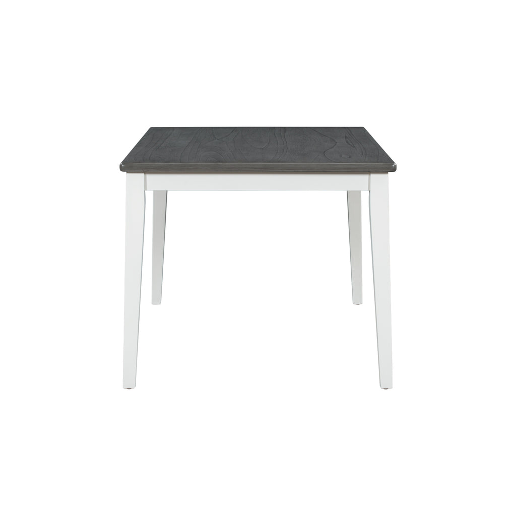 TREXM 6-Piece Dining Set with Table, 4 Chairs & Bench, White & Gray