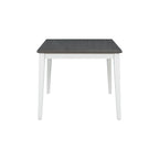 TREXM 6-Piece Dining Set with Table, 4 Chairs & Bench, White & Gray