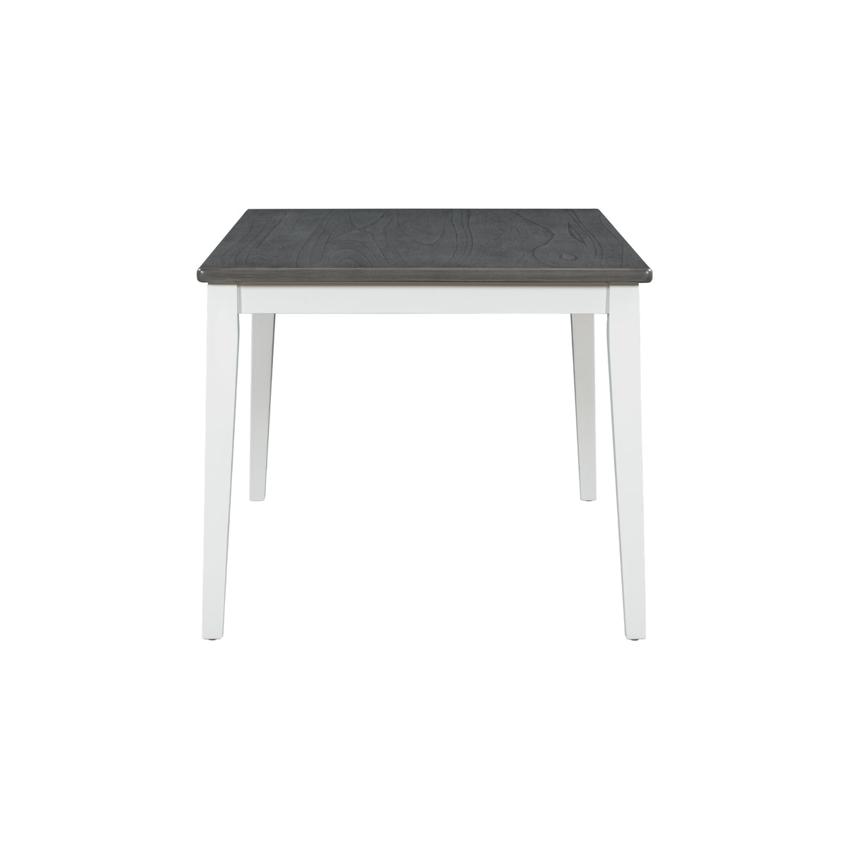 TREXM 6-Piece Dining Set with Table, 4 Chairs & Bench, White & Gray