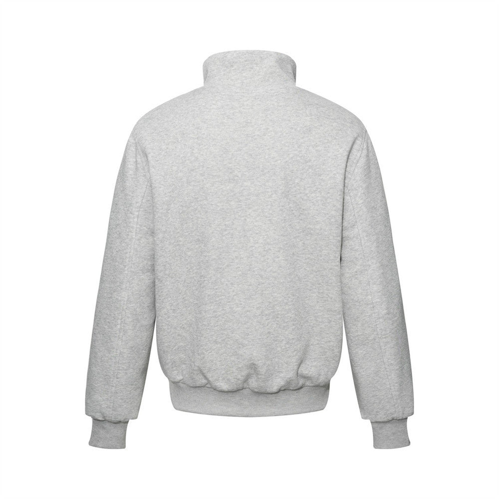 High Street Fleece Lined Double Breasted Stand Collar Loose Fit Men's Jacket