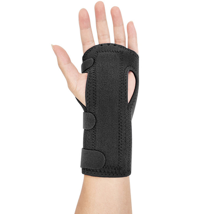 Sports Compression Wrist Support Brace with Strap, Cushioned Joint Stabilizer for Anti-Sprain Protection