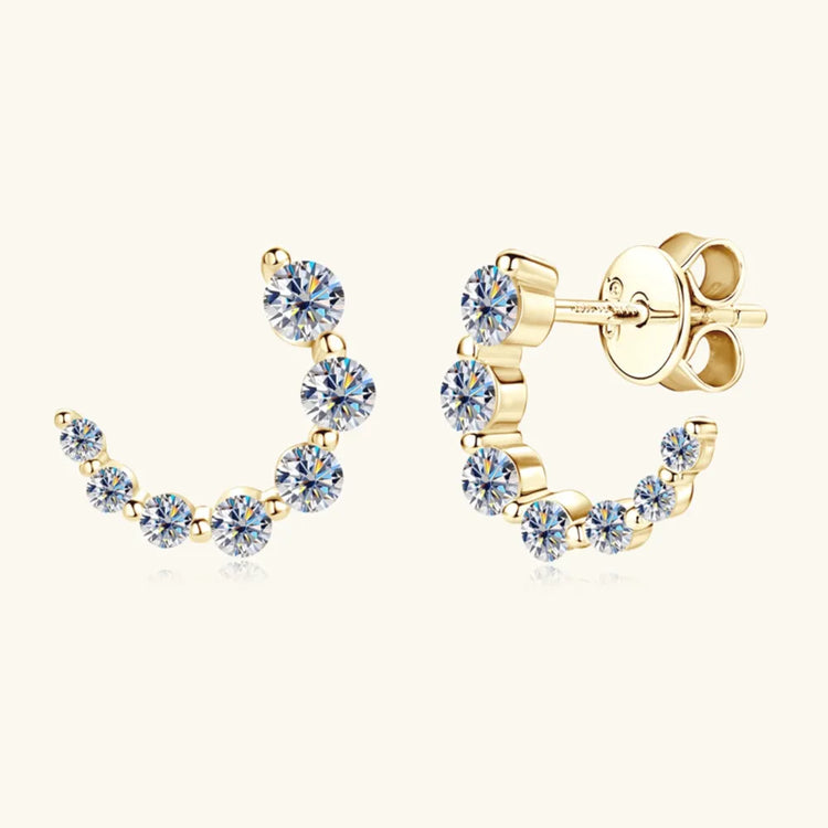0.72-Carat Moissanite Sterling Silver Stud Earrings – 13 mm