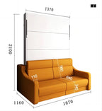 Modern Vertical Murphy Bed with Sofa & Storage | Full Size