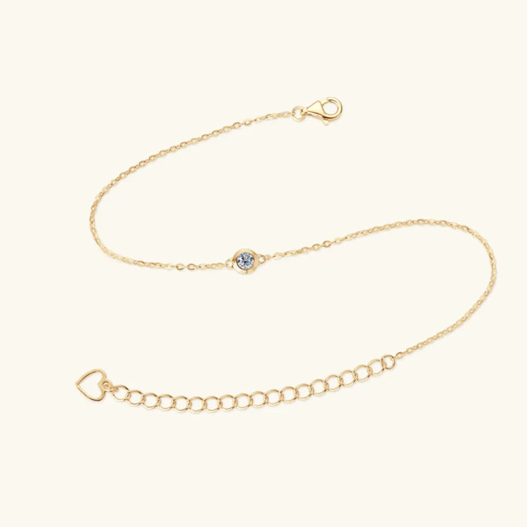 Moissanite Sterling Silver Bracelet – 16.5 cm + 5 cm Extension