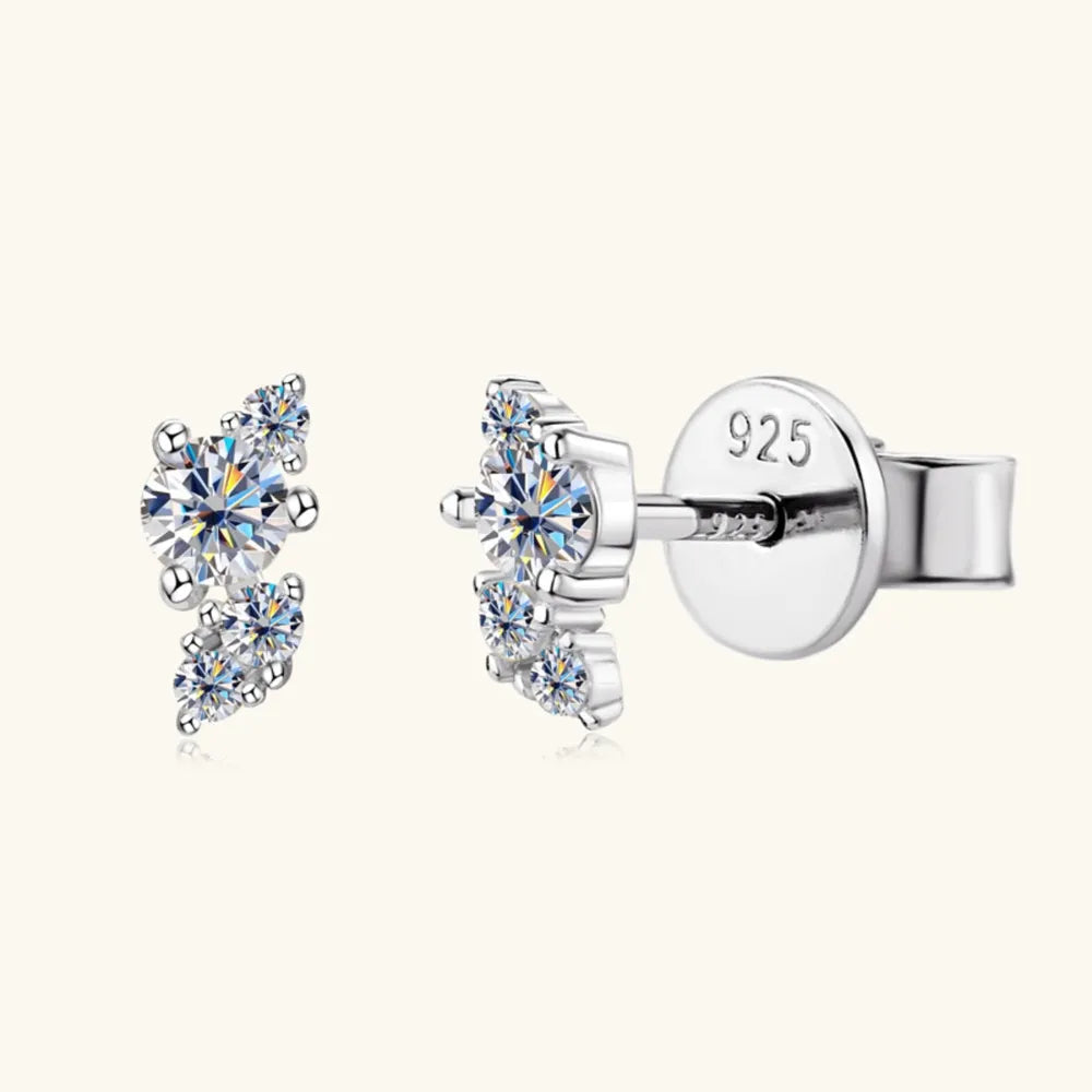 Moissanite Sterling Silver Stud Earrings – 6 mm, Pair