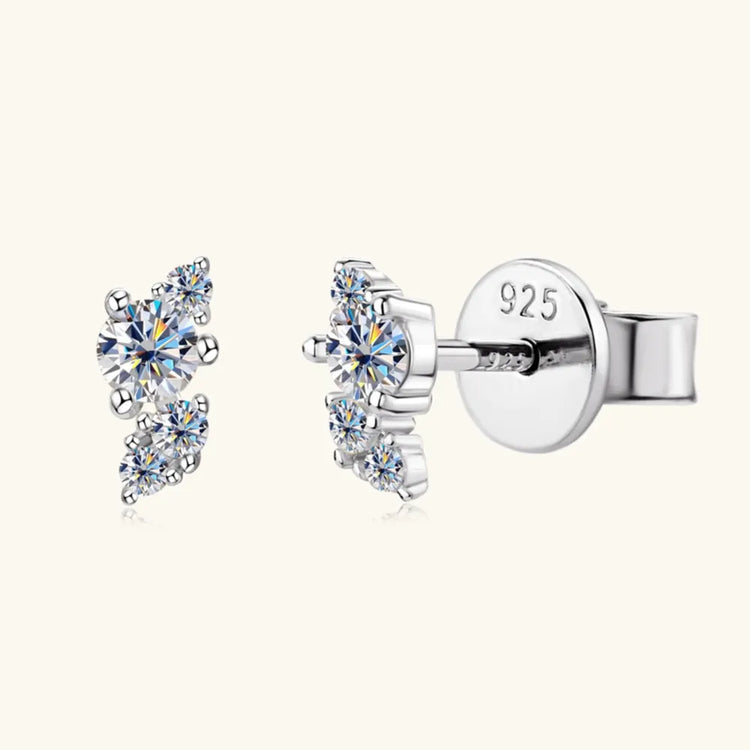 Moissanite Sterling Silver Stud Earrings – 6 mm, Pair