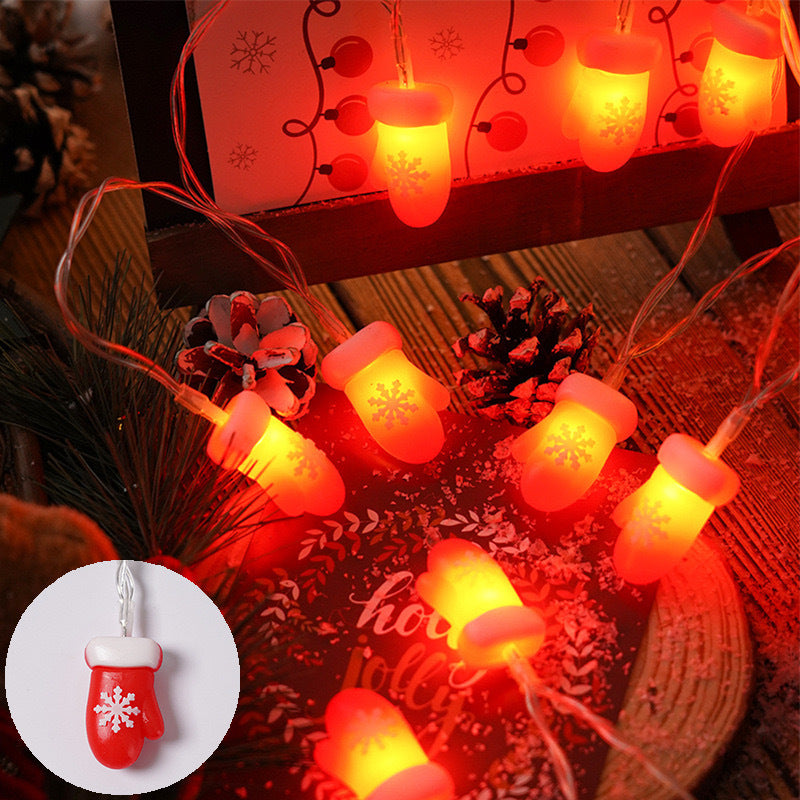 Christmas decoration, colorful lights, flashing lights, string lights, elderly people, snowmen, LED light string, evening scene, Christmas tree arrangement