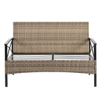 Patio Furniture, Outdoor Furniture, Seasonal PE Wicker Furniture, Four Set Wicker Furniture With Black Metal Table