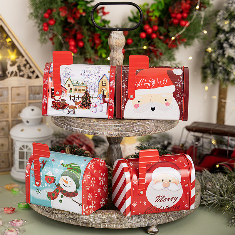 Christmas Tin Mailbox Gift Box