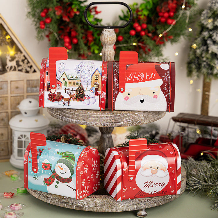 Christmas Tin Mailbox Gift Box