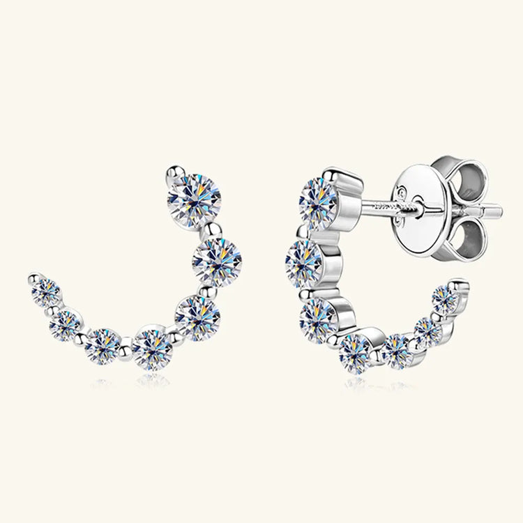 0.72-Carat Moissanite Sterling Silver Stud Earrings – 13 mm