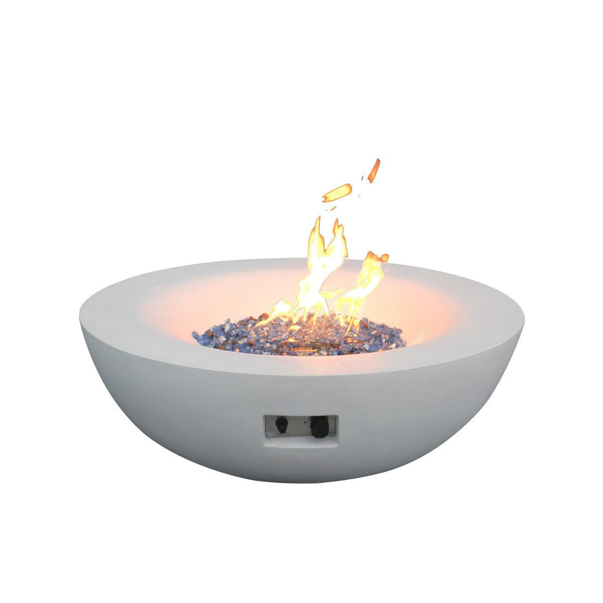 42-Inch Concrete Propane Fire Pit Bowl, Antique White