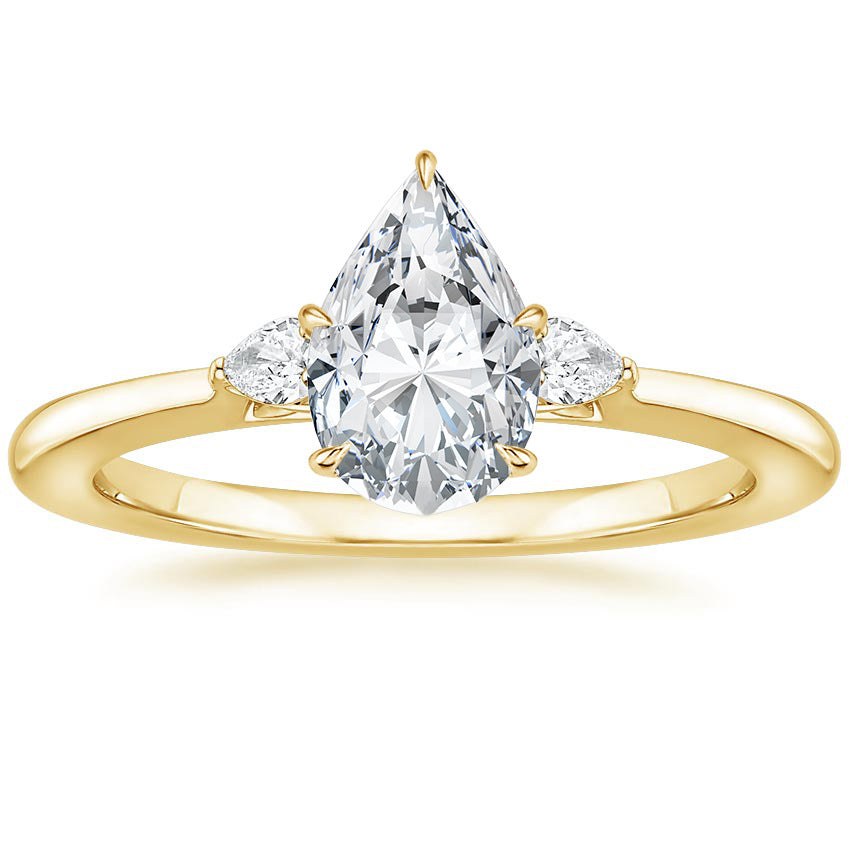 Three-Stone Lab-Grown Diamond Ring | 18K Gold Plated S925 Silver