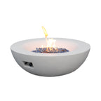 42-Inch Concrete Propane Fire Pit Bowl, Antique White