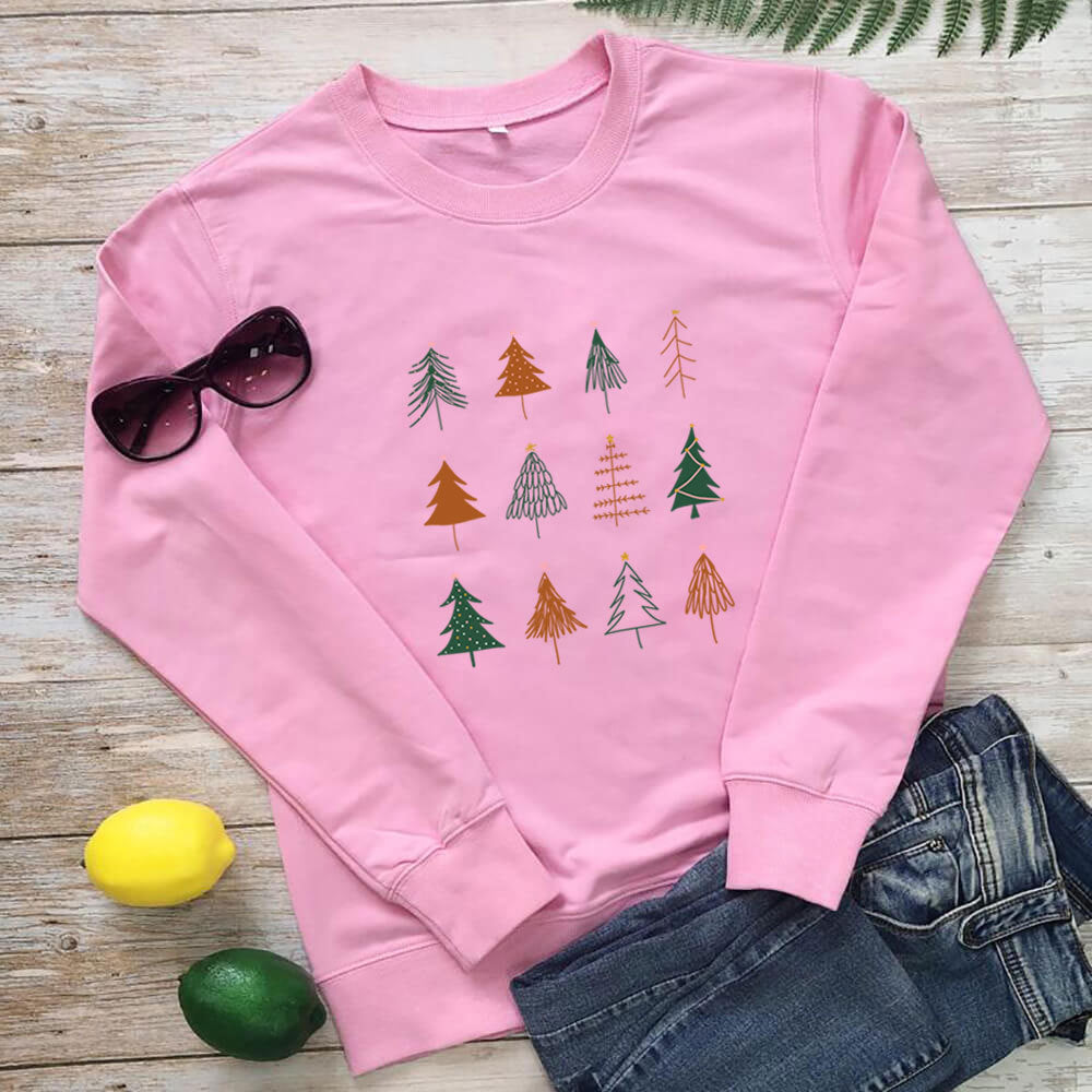Christmas tree print Christmas hoodie