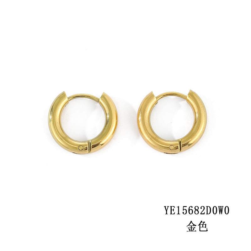 Stainless Steel Circle Earrings – Set of 3 Pairs
