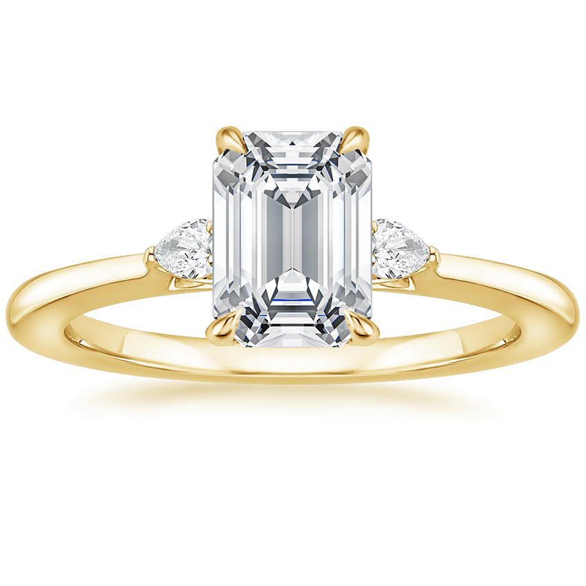 Three-Stone Lab-Grown Diamond Ring | 18K Gold Plated S925 Silver