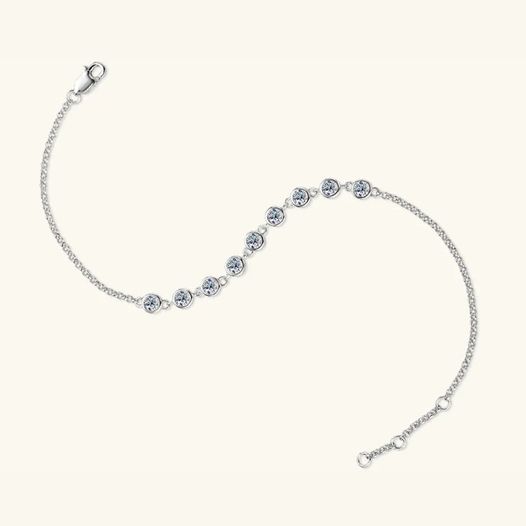 0.9-Carat Moissanite Sterling Silver Bracelet – 18.5 cm