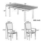 TOPMAX Extendable 84" Dining Table Set with 8 Upholstered Chairs, 9-Piece, Beige Brown