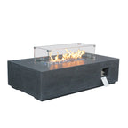 52-Inch Concrete Propane Fire Pit Table, Dark Gray