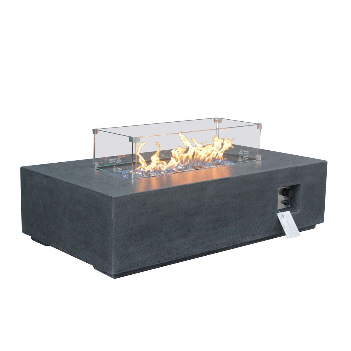 52-Inch Concrete Propane Fire Pit Table, Dark Gray