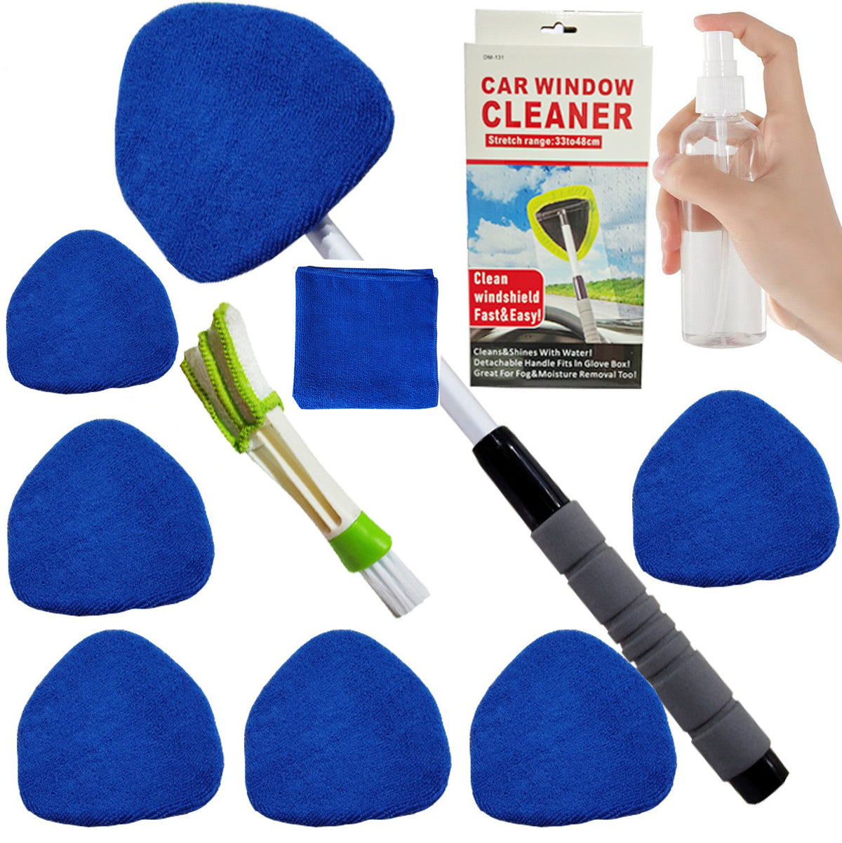 Telescopic Microfiber Car Windshield Defogger Window Cleaning Brush