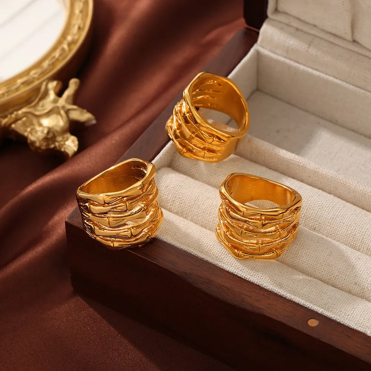 Multi-Layer Titanium Steel Ring – Gold or Silver Tone