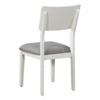 TREXM 6-Piece Dining Set with Table, 4 Chairs & Bench, White & Gray