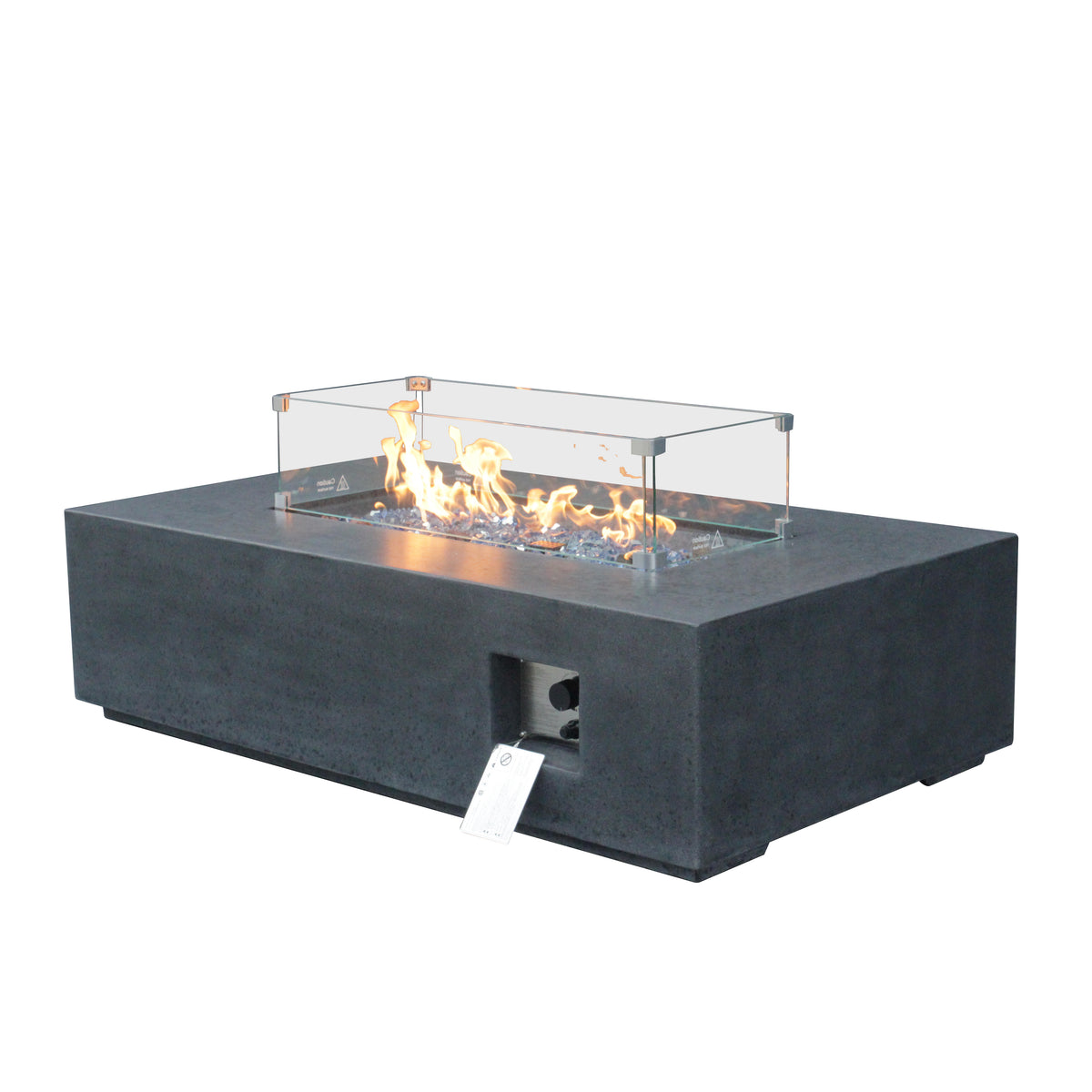 52-Inch Concrete Propane Fire Pit Table, Dark Gray
