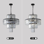 Black  Luxury Crystal Chandelier Modern Chandeliers Lights Fixture Hanging  Pendant Light Fixture for Dining Room Bedroom