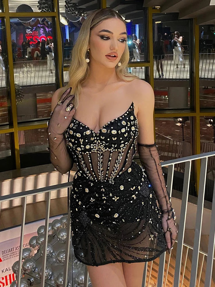 Black Strapless Mini Dress