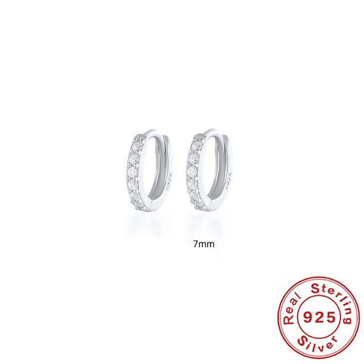 Round Stud Earrings in 925 Sterling Silver – Multiple Colors & Sizes