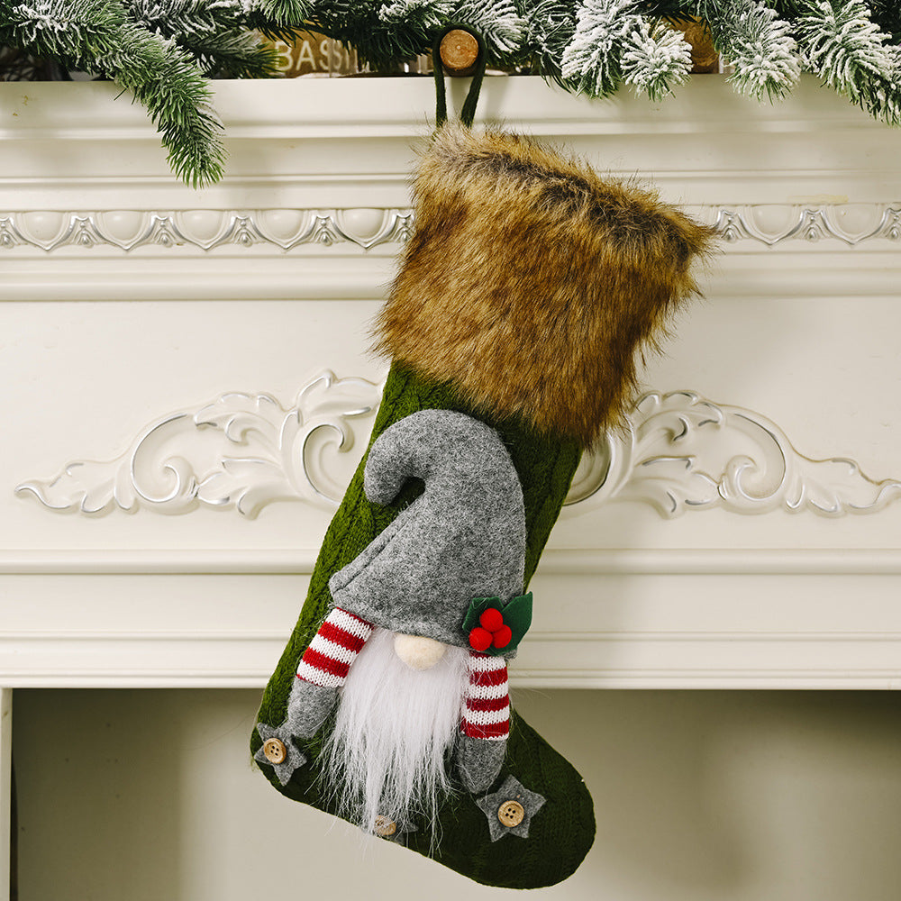 Plush Gnome Christmas Stocking – 43 cm