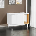 Bathroom sink cabinet, with cat trash can shell, hidden garbage pet bathroom, with partition, wooden cabinet furniture, white
