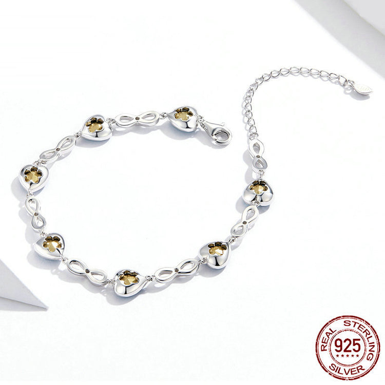 Platinum-Plated 925 Silver Rhinestone Bracelet