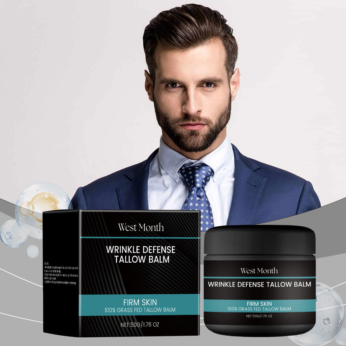 West&Month Men's Facial Butter, Facial Moisturizer Nourishes Men's Facial Moisturizing Cream