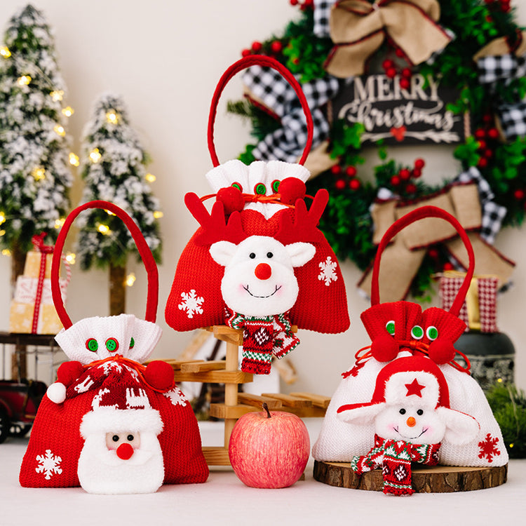 Knitted Christmas Character Gift Bag – 22 cm