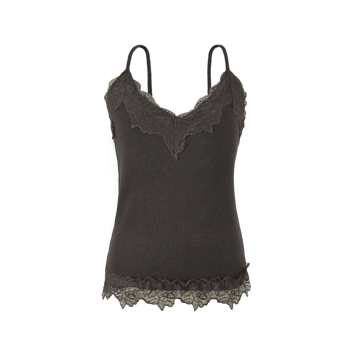 Reversible Wool Blend Camisole with Scalloped Lace Trim  Soft Spring Innerwear Top
