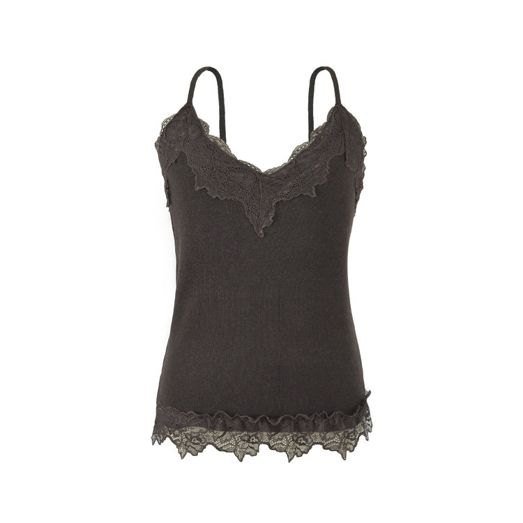 Reversible Wool Blend Camisole with Scalloped Lace Trim  Soft Spring Innerwear Top