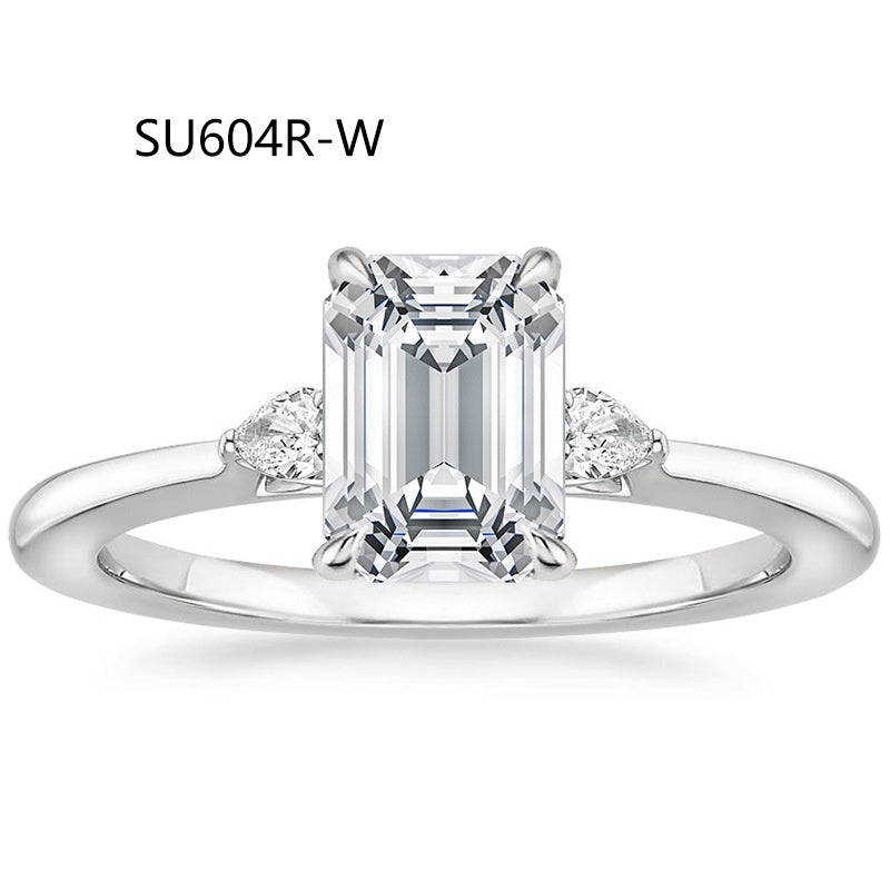 Three-Stone Lab-Grown Diamond Ring | 18K Gold Plated S925 Silver