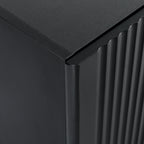 Luxury Fluted TV Stand for TVs Up to 80'', Modern Entertainment Center with Storage Cabinets & Drawers Black