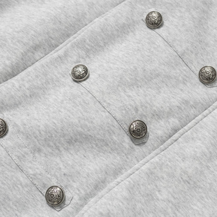 High Street Fleece Lined Double Breasted Stand Collar Loose Fit Men's Jacket