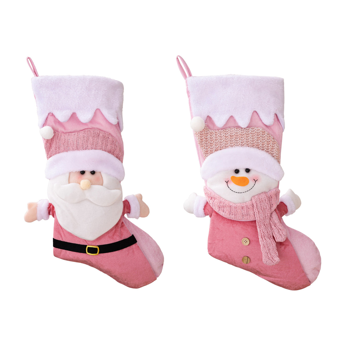 Nordic-Style Santa Christmas Stocking – 49 cm