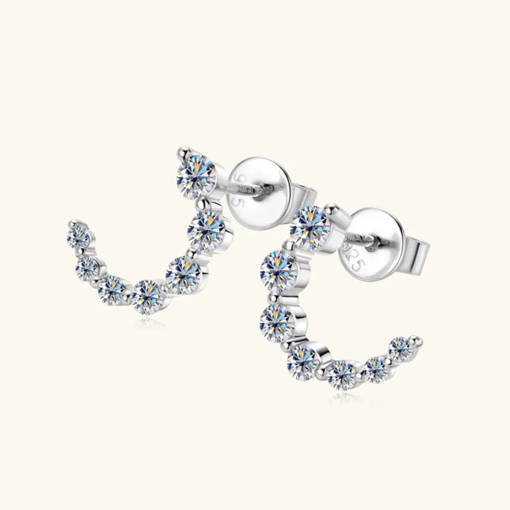 0.72-Carat Moissanite Sterling Silver Stud Earrings – 13 mm