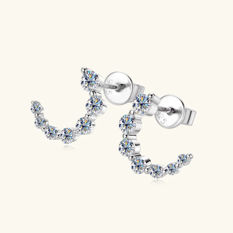 0.72-Carat Moissanite Sterling Silver Stud Earrings – 13 mm