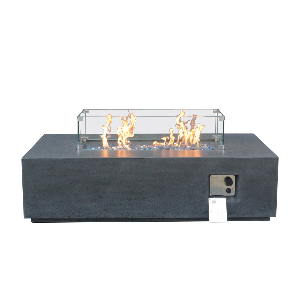 52-Inch Concrete Propane Fire Pit Table, Dark Gray