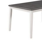 TREXM 6-Piece Dining Set with Table, 4 Chairs & Bench, White & Gray